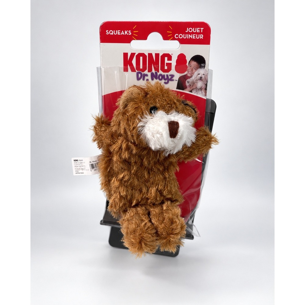 KONG Dr Noyz Mini Teddy Bear XS Brown Dog Toy Removable Squeaker New